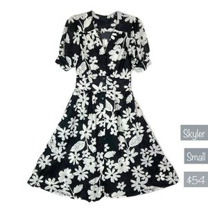 Lularoe small Skyler dress black with white flower